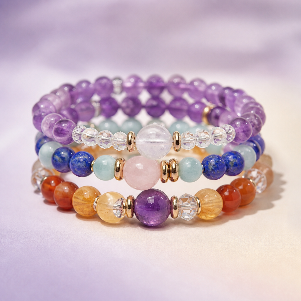 Chakra Crystal Bracelet Set (3-Pack)